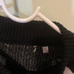 Mechant Black and White Cowl Neck Sweater
